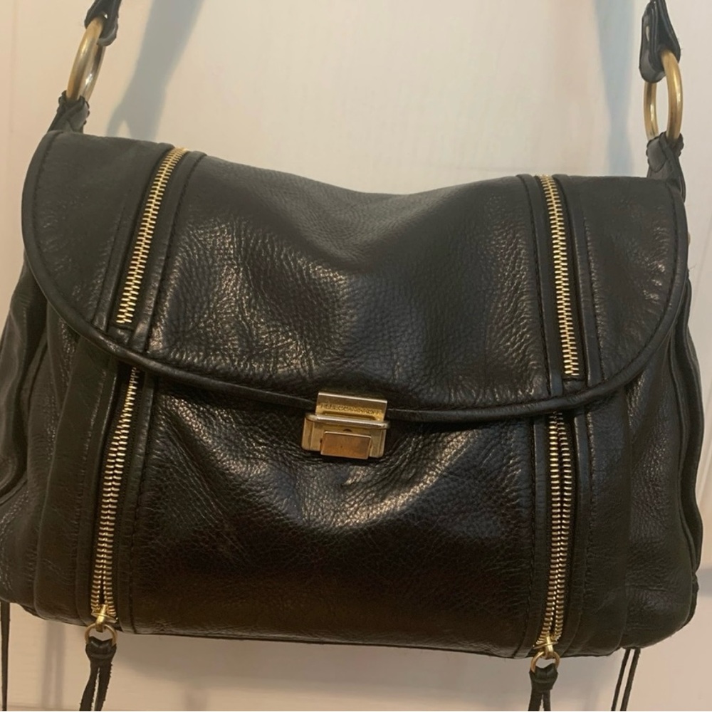 VGUC Rebecca Minioff black Motto leather crossbody bag